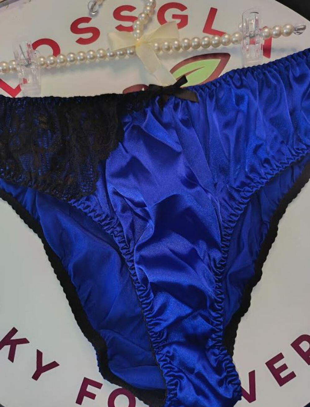Women’s royal blue satin panties soft plus size silky knickers size 2XL 20
