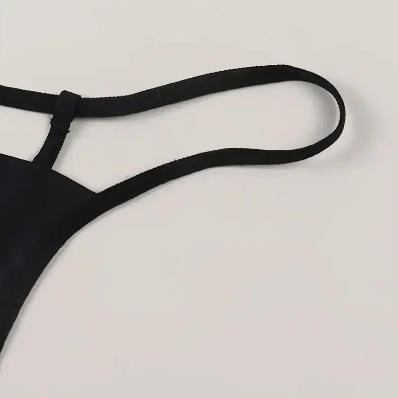 Open Crotch Thong Panties Mid Rise Letter Print Stretch Women’s Underwear