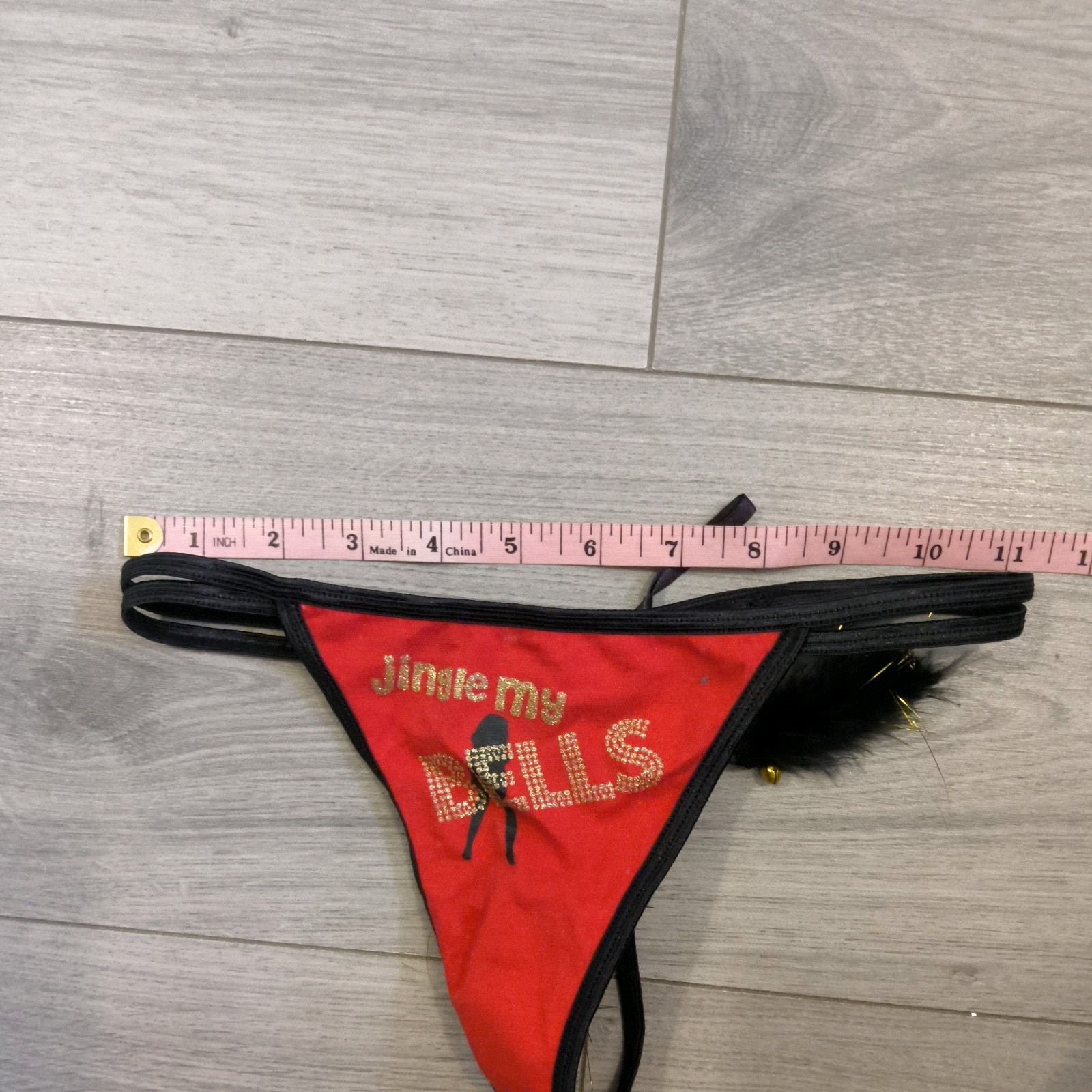 BNWT Vintage Ann Summers Red Jingle My Bells Christmas Thong Size 4-6