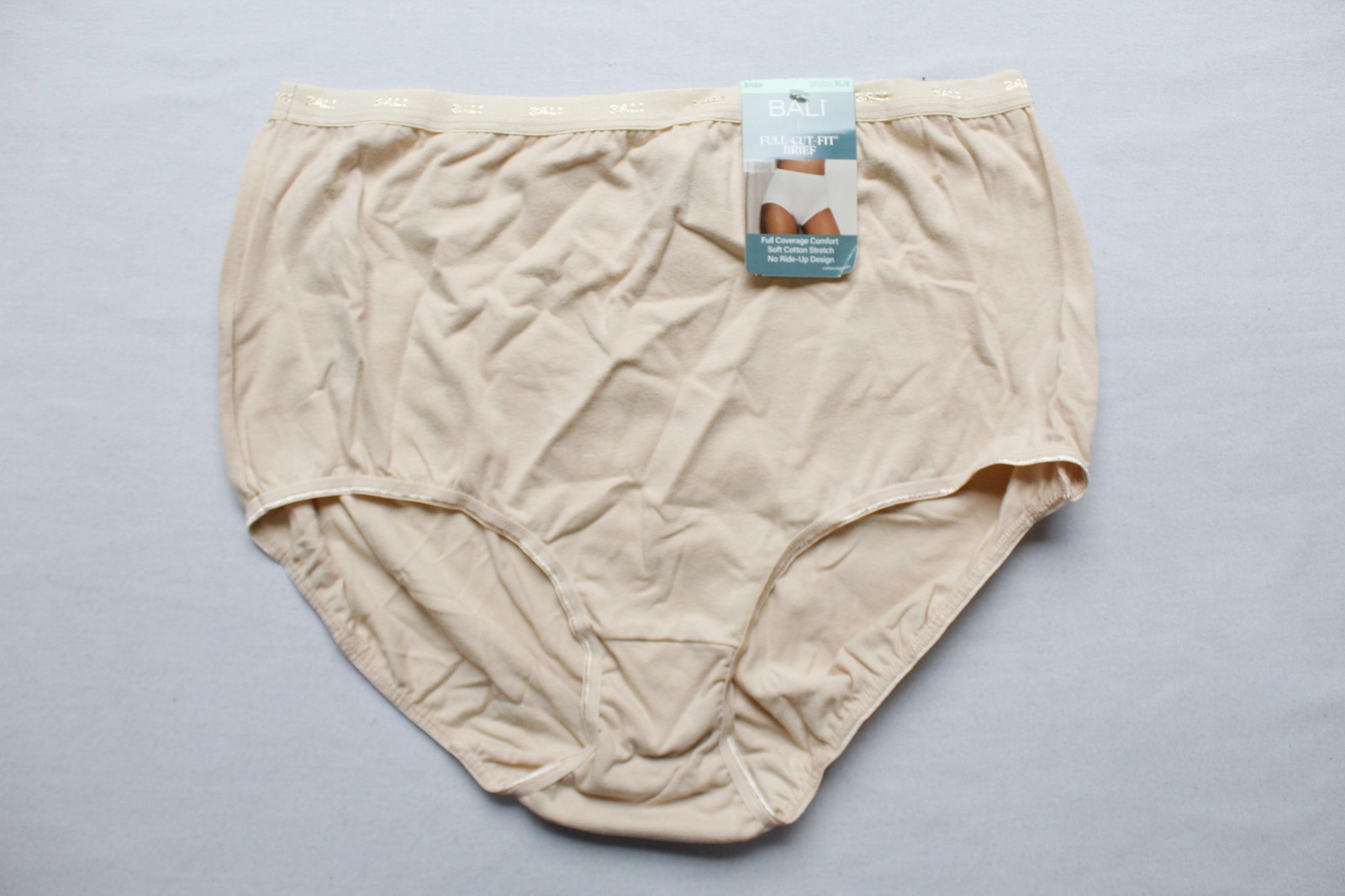 Bali Women’s Full Coverage High Rise Cotton Brief MS7 Beige Size XL (8) NWT
