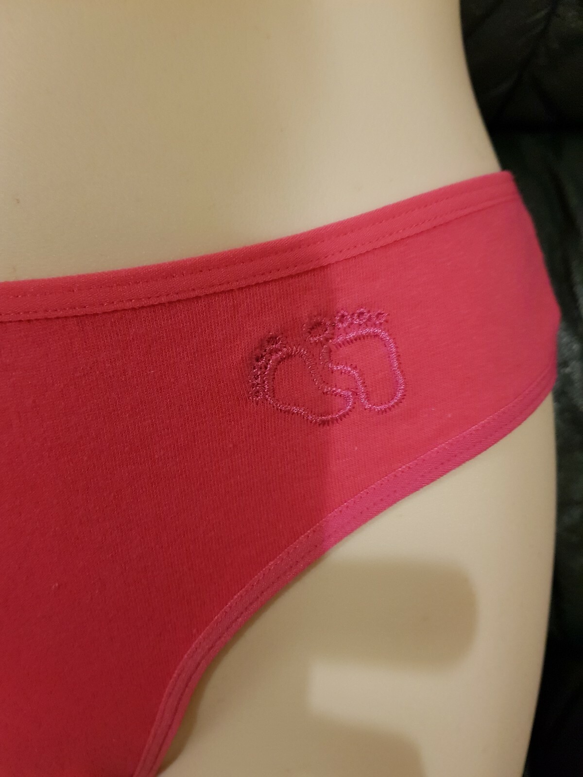 BNWT Job Lot Bright Pink & Coral Embroidered Briefs Size 8-10 x 9