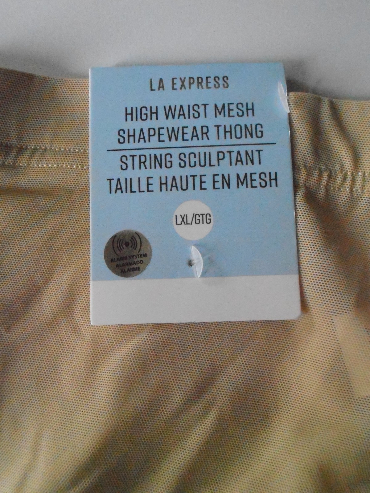 LA Express Women’s L/XL High Waist Mesh Shapewear Thong NWT Nylon/Spandex China