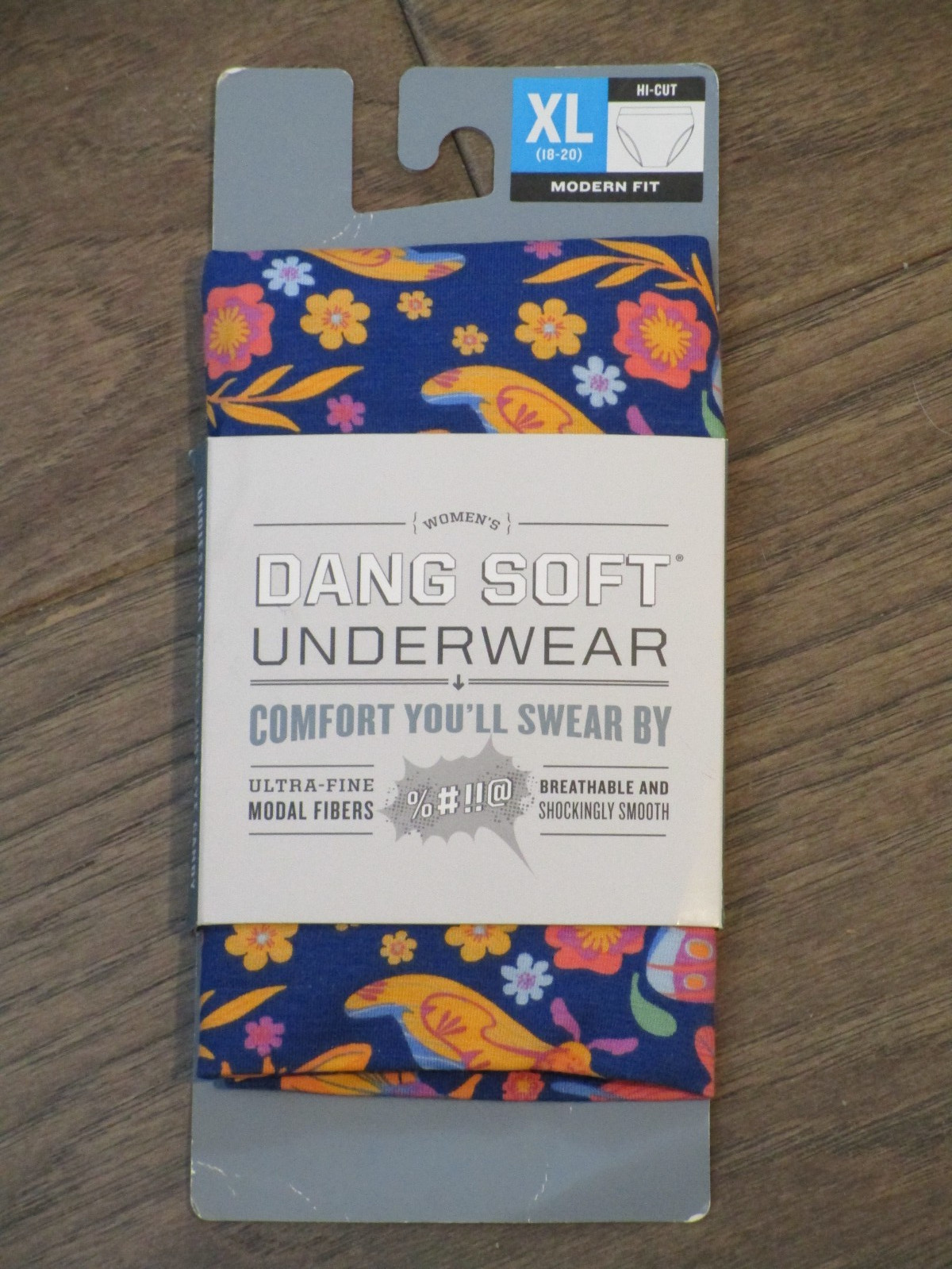 DULUTH WOMEN’S DANG SOFT MODERN HIGH-CUT PANTIES IN INDIGO MOTHS SIZE XL