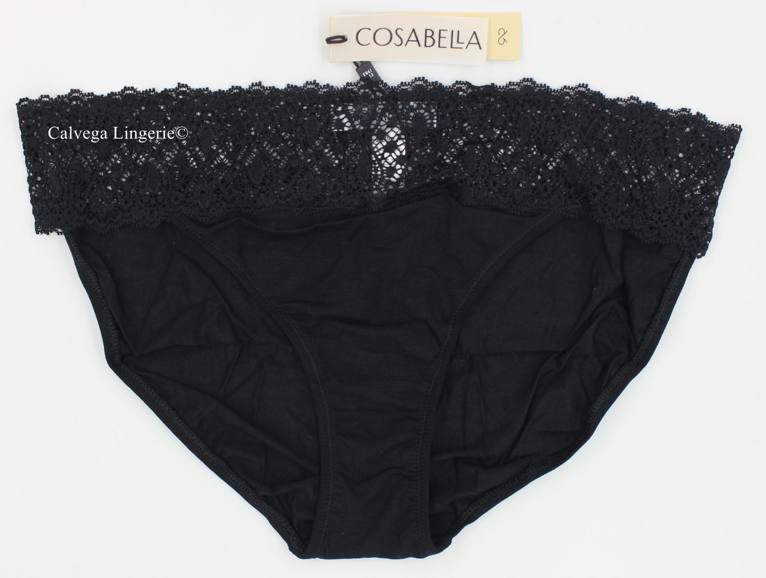 NWT COSABELLA GIULA0521 “Giulia” Modal / Lace Bikini, Black, Italy