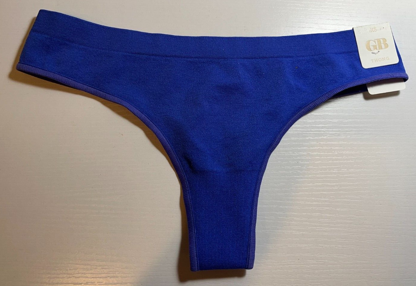 Lot/8 Juniors Seamless Thong Panties, Heather Grey / Blue Size XS