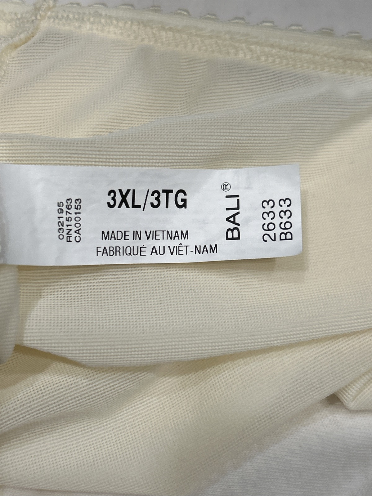 NEW Bali Skimp Skamp Nylon Panties Style #2633, Ivory Size 10 (3XL)