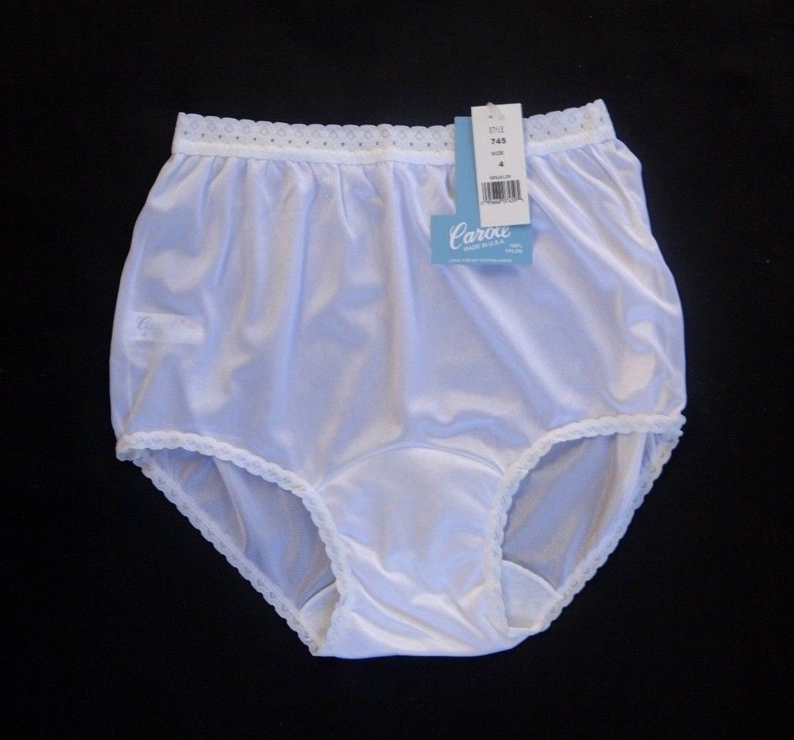 Carole 40 Denier 100% Nylon Full-Cut White Brief Size 7/Large