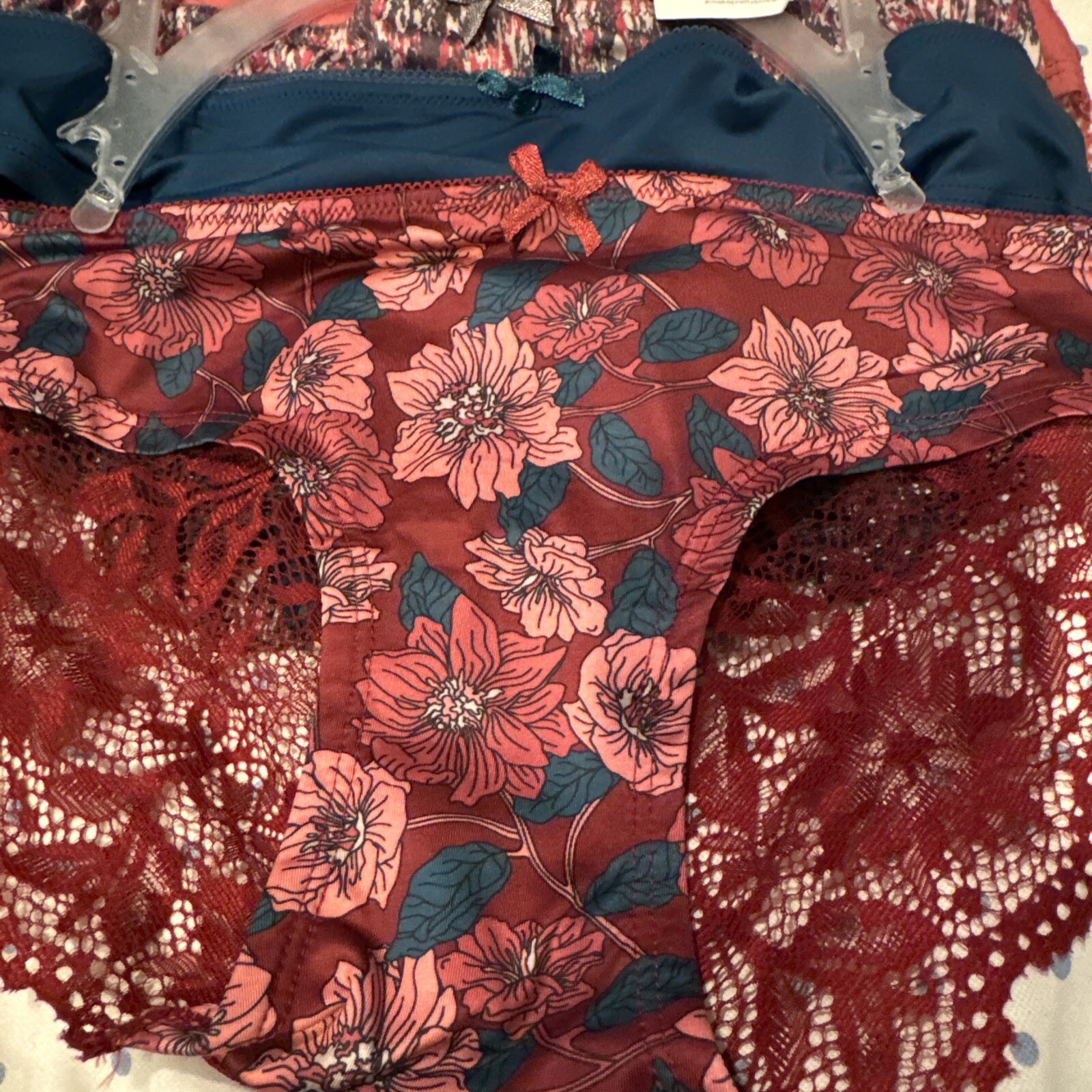 Kensie Lingerie Bikini Panties Underwear Small 5 Pack Lace Floral