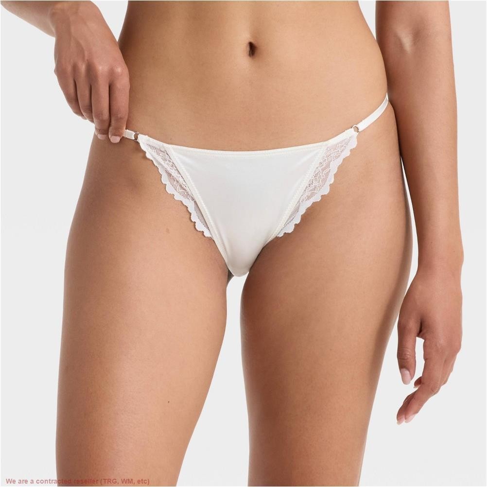 Women’s Satin and Lace Lingerie Cheeky Underwear Almond Cream XL *SEE DEAL!!!*