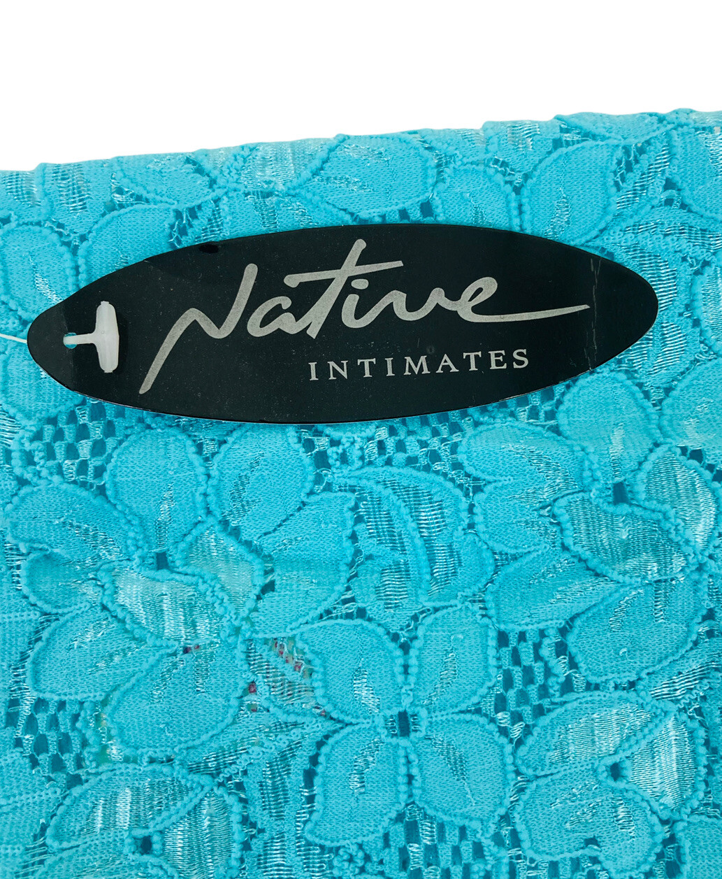 Native Intimates Bikini Underwear Panty Teal Lace Small Single Piece