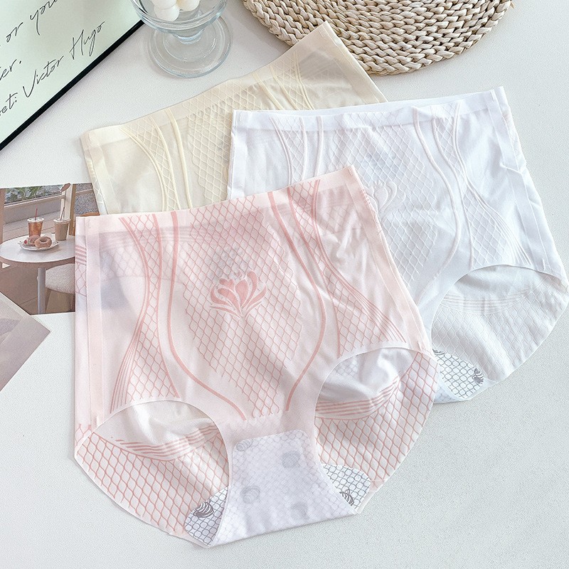High Waisted Tummy Control Knickers for Women Antibacterial Ice Silk Knickers