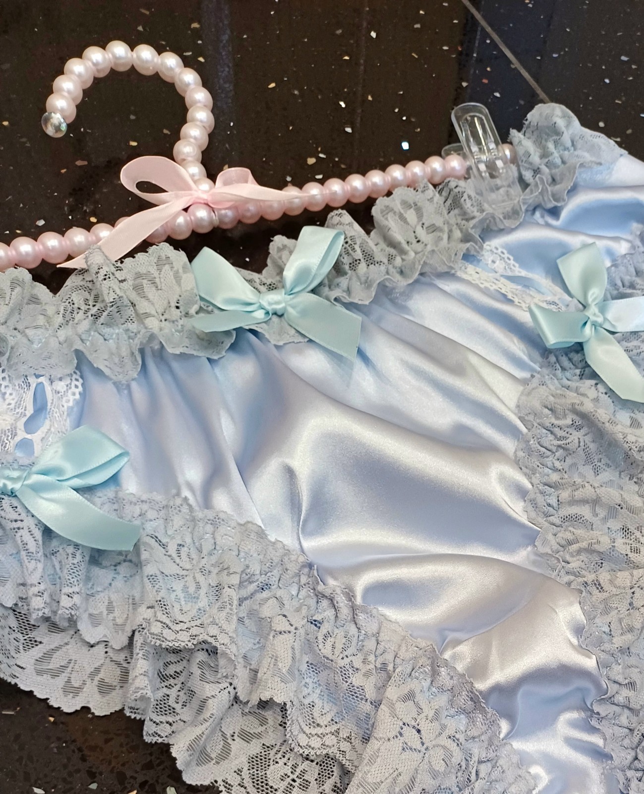Luxury Adult Sissy Silk Satin Frilly Lace Vintage CD TV Panties Knickers 4XL 24