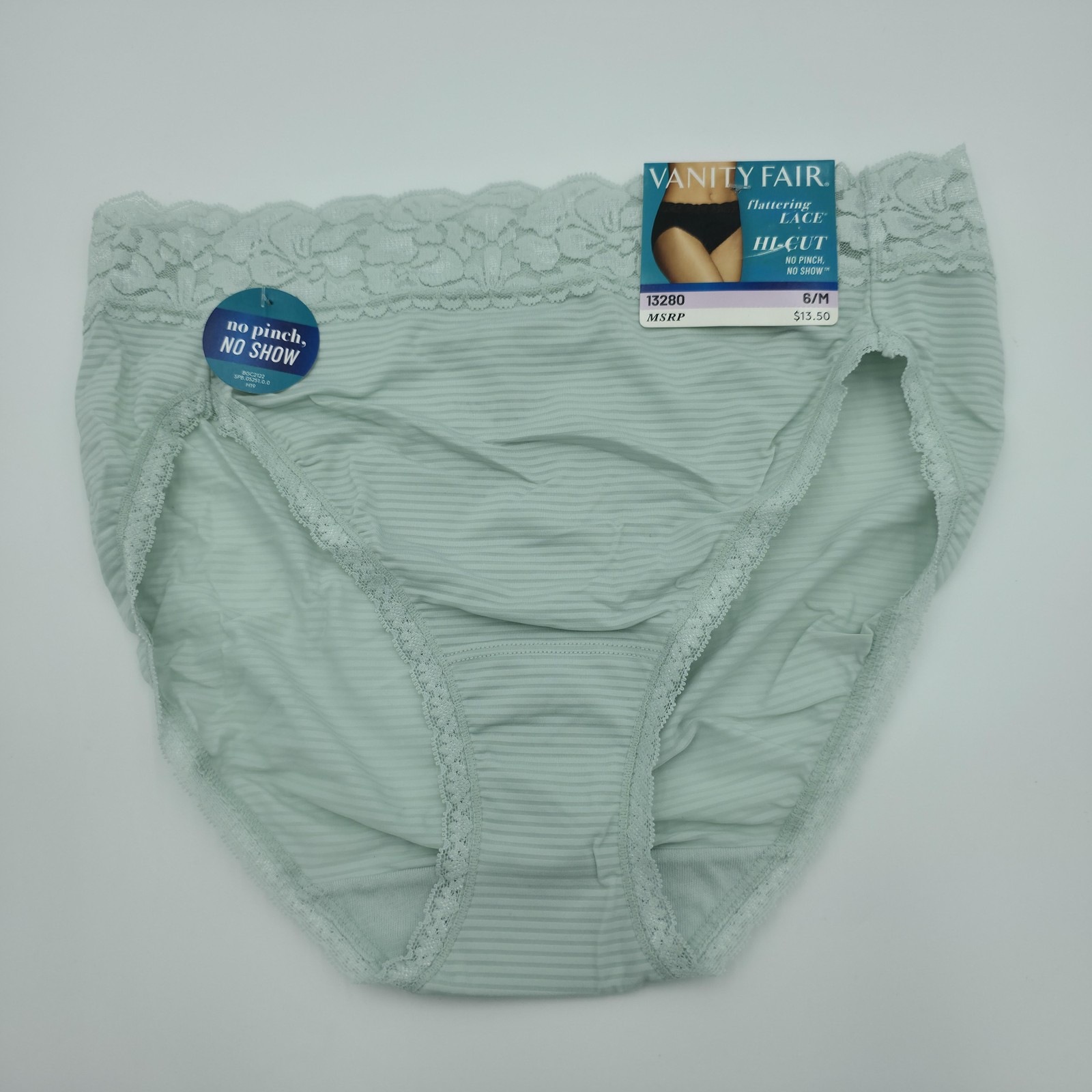 Vanity Fair Panties Womens 6/M Multicolor Flattering Lace Hi-Cut 3-Pair 13280