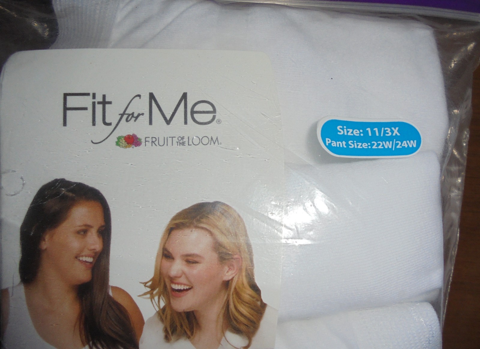6 Pack Women’s FIT FOR ME Fruit of the Loom COTTON BRIEFS 11/3X White *SEE NOTE*