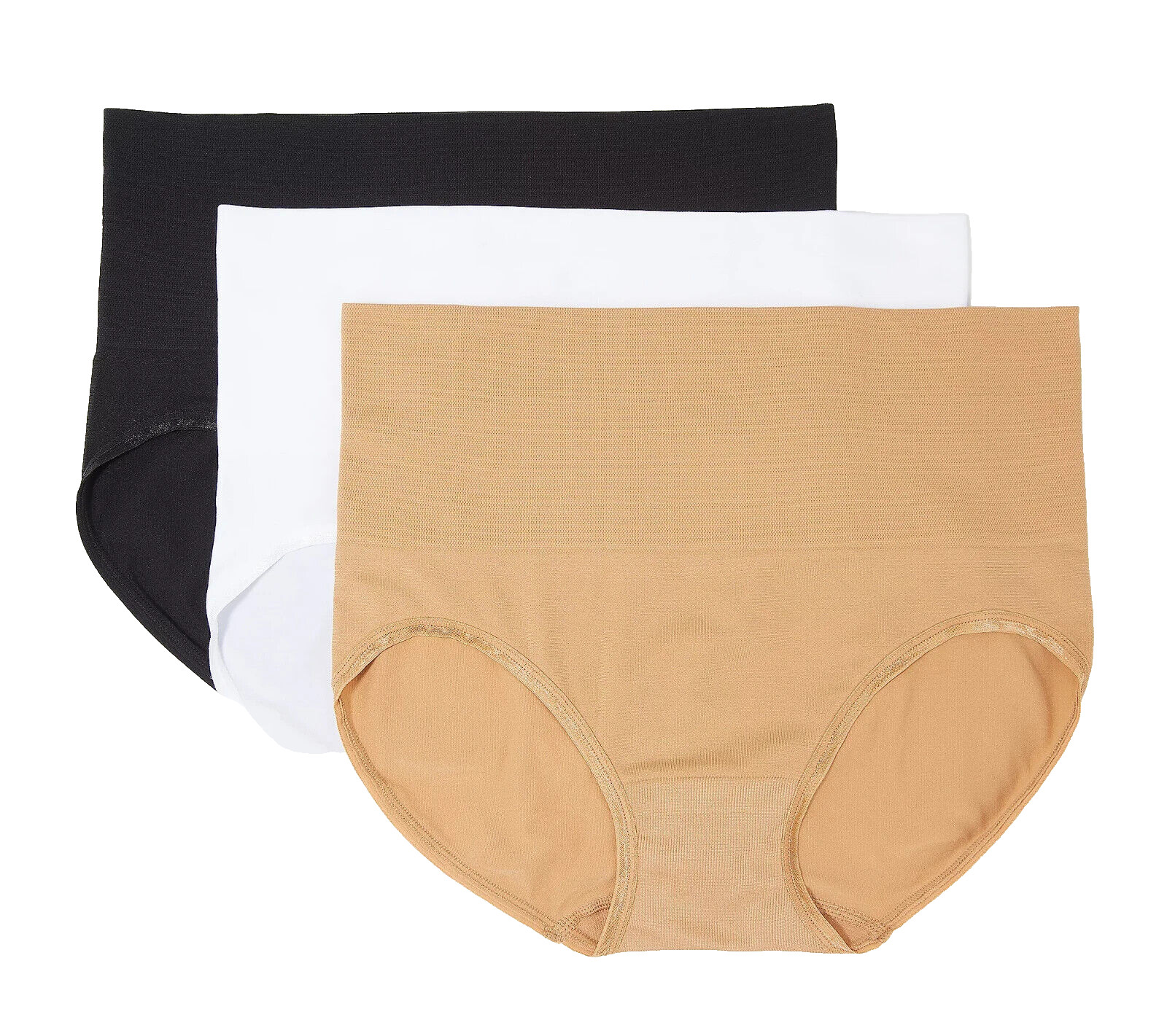 Breezies~Set of 3~Seamless Wide Band Brief Panties~Small~Basic~A397077