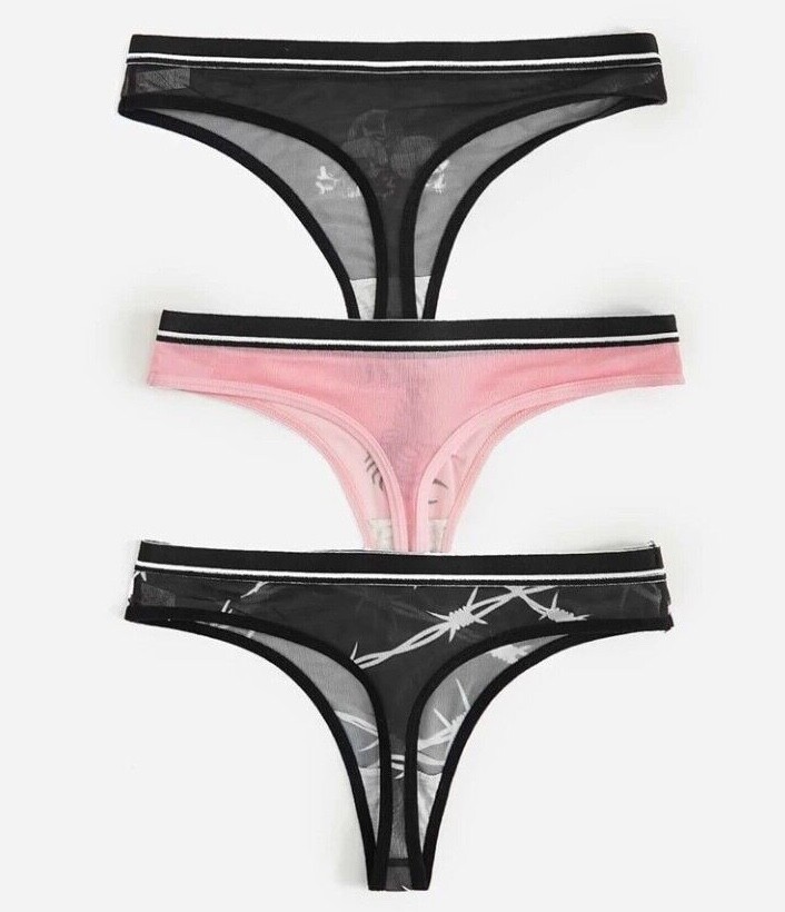 Womens Size 6-8-10-12-14-16 Gamer Gothic Anime Thong Knickers Underwear S M L XL