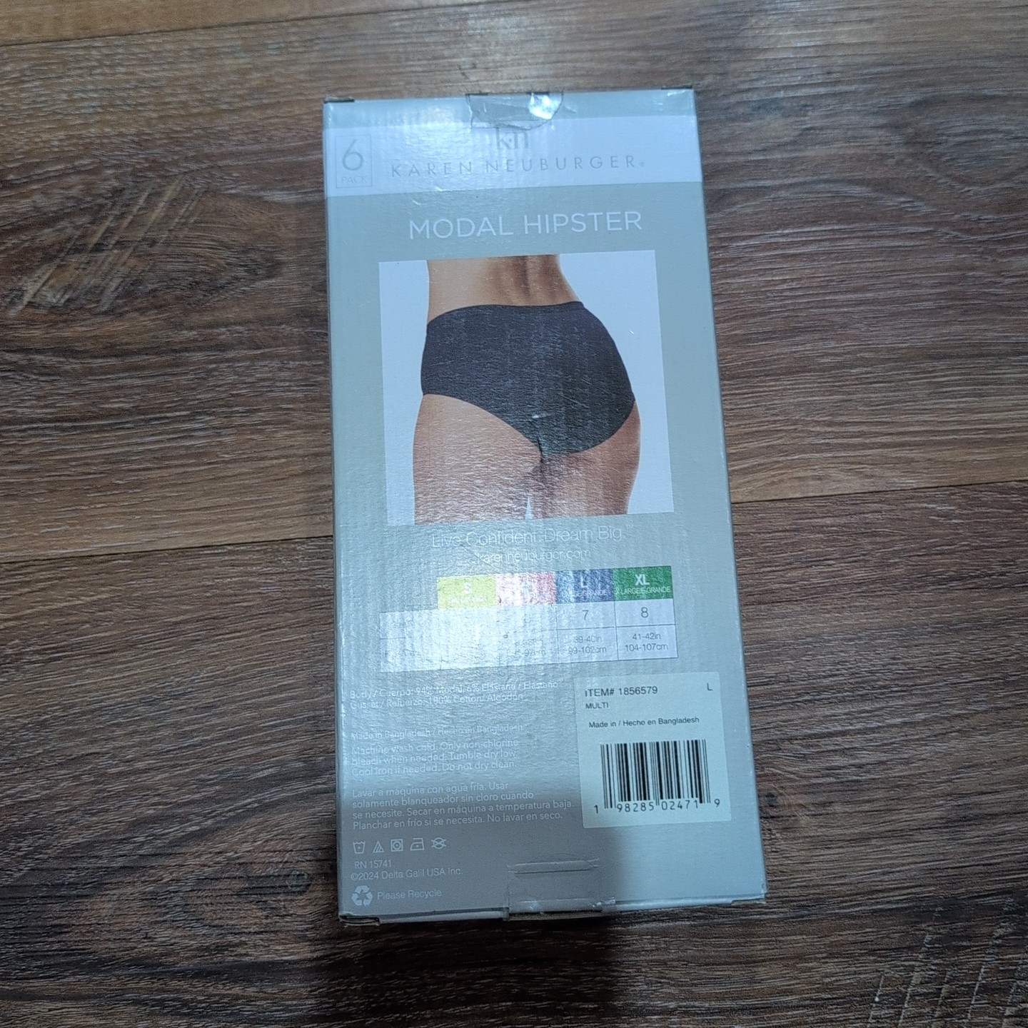 Karen Neuburger Women’s Underwear Panties 6-Pack Soft Modal Hipster Size Large