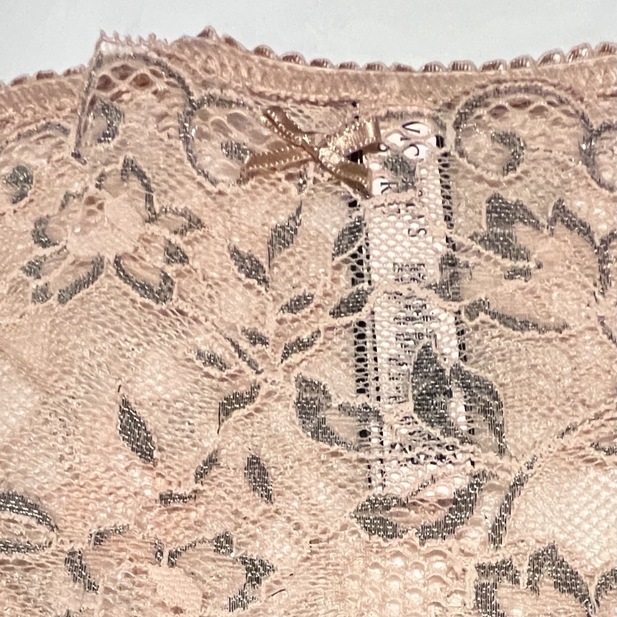 Victoria’s Secret Dream Angels Cheekini Panty XXL Rose Pink And Silver Lace New