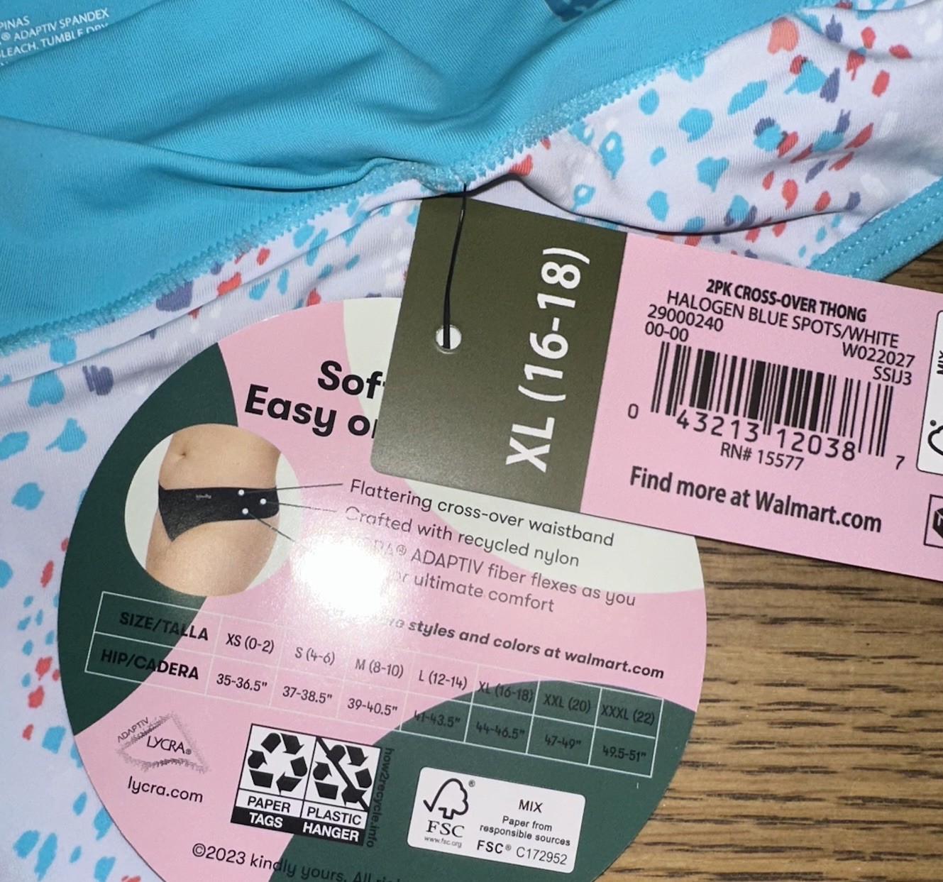 Kindly Yours Thong Underwear Crossover Seamless Mixed 3-Pack Lot New Women’s XL