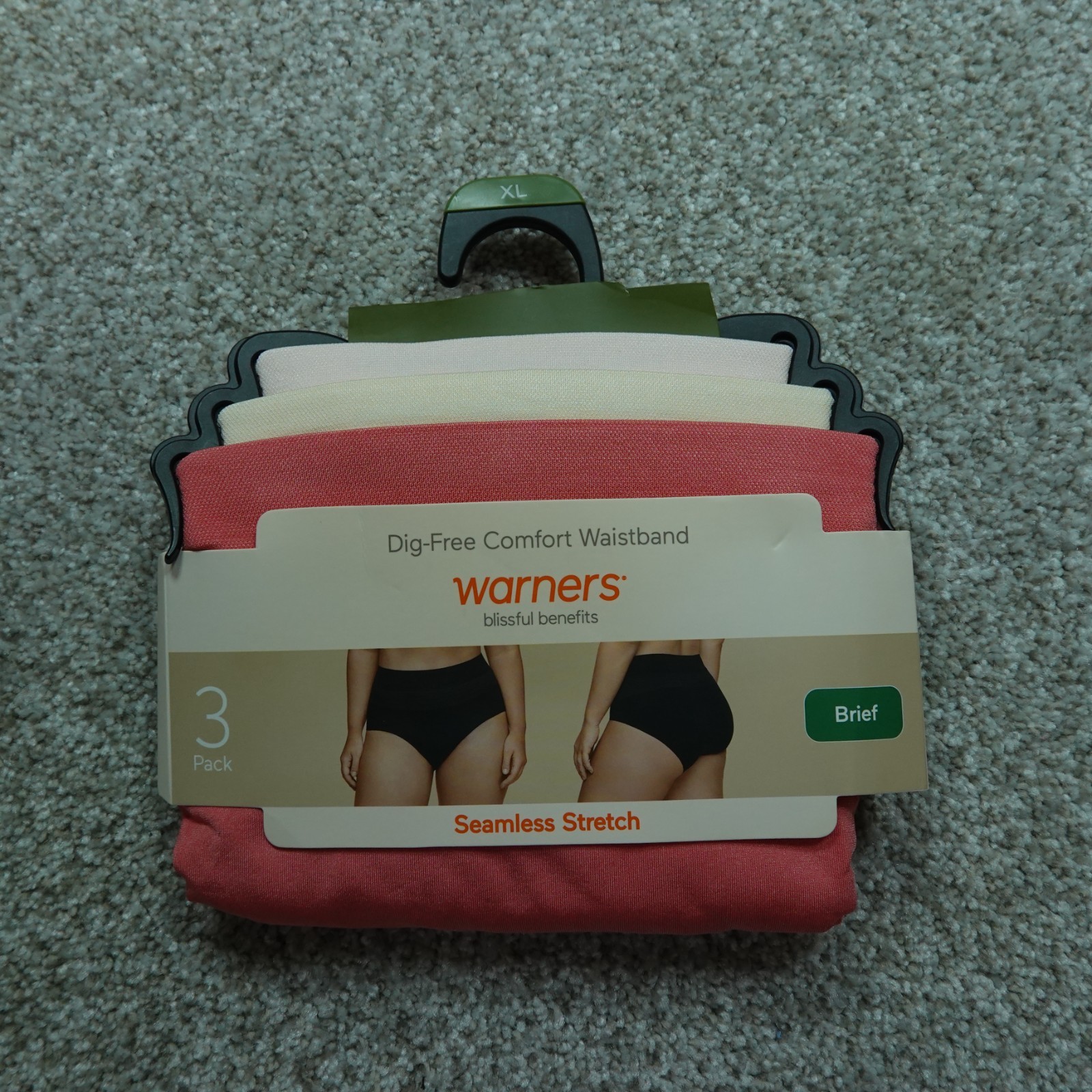 Warners Underwear Womens Extra Large 16/18 Briefs Blissful Benefits 3 Pairs