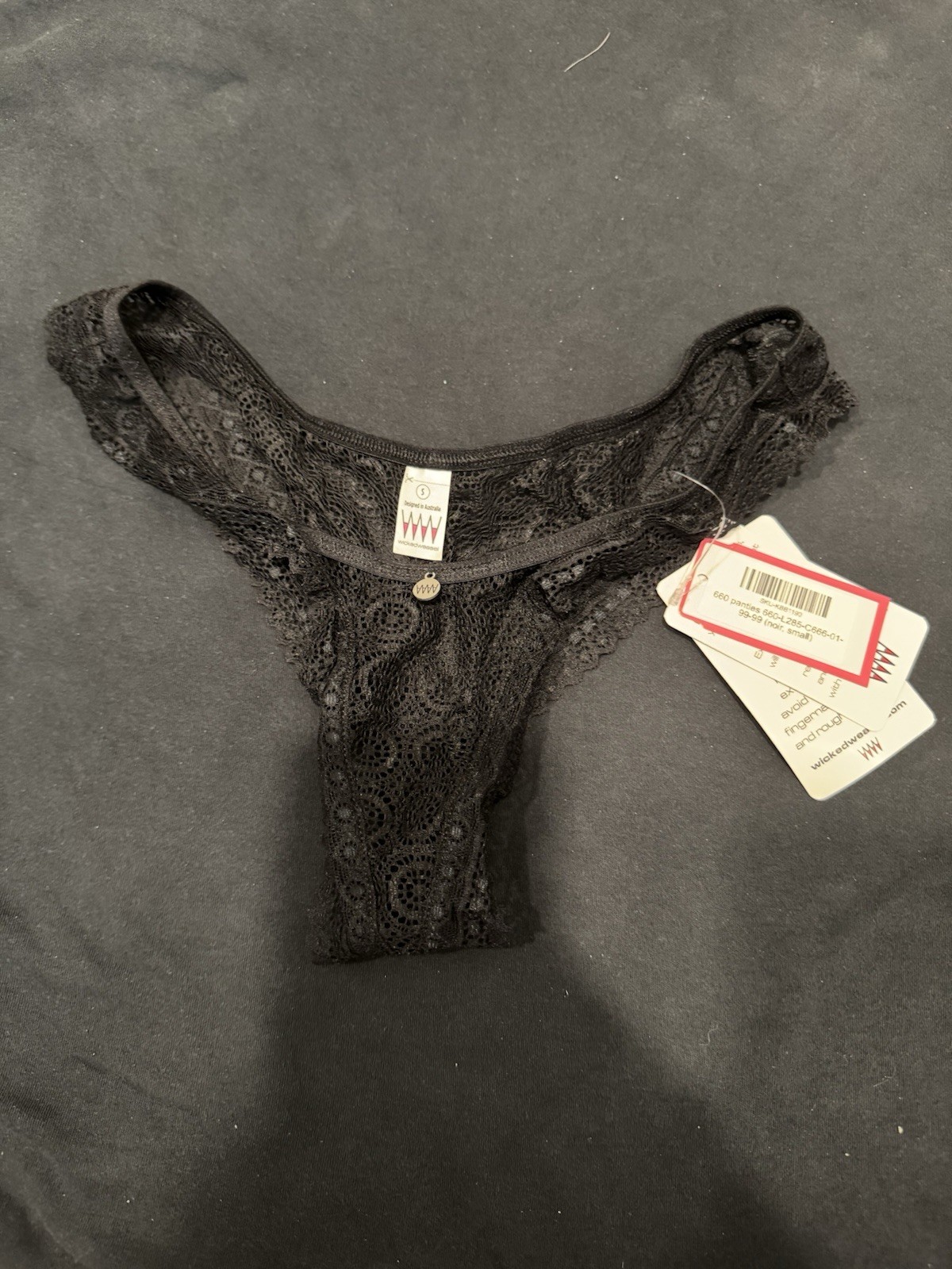 Wicked Weasel Black Noir 660 Panties Size Small
