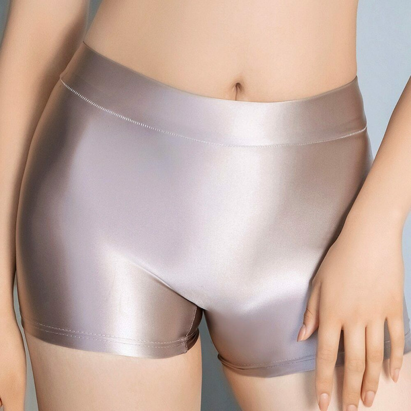 Womens Oil Shiny Boxer Shorts Glossy Panties Skirt Safety Slim Sexy Lingerie