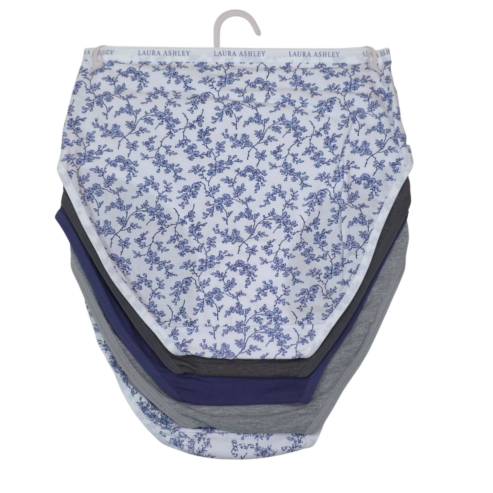 Laura Ashley Womens 5-Pack Cotton Spandex Panties Small Floral & Solid Tag Free