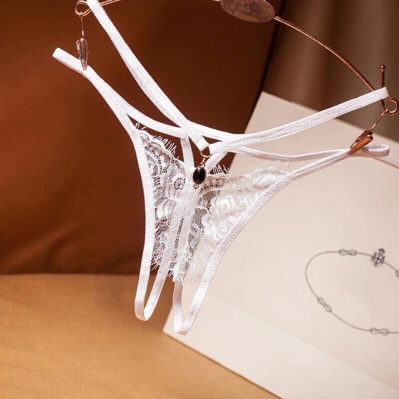 Sexy Women Crotchles Thongs G-string Panties See Through Lace Lingerie Underwear