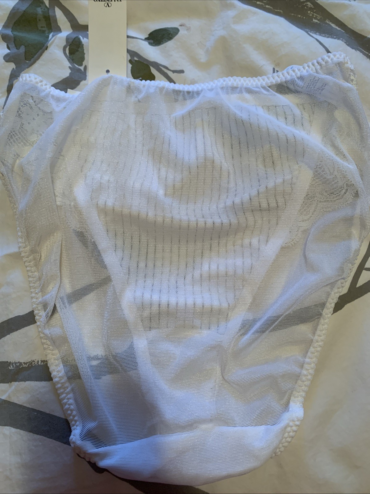Valentino Intimo White Lace Sides Sheer Back Panties L NWT ? Vintage High Waist