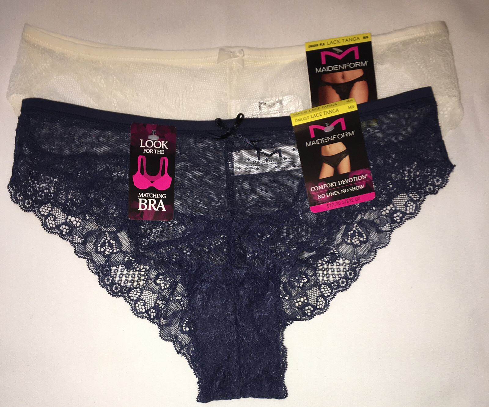Maidenform DMCCLT Lace Tanga Comfort Devotion Panty 2 Pairs Medium 6