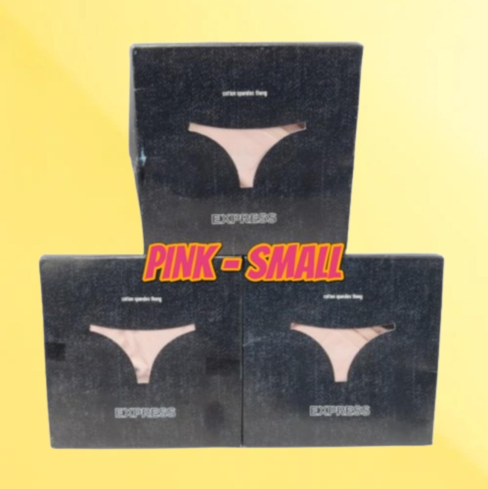 EXPRESS INTIMATES COTTON SPANDEX THONG PANTY PINK SIZE SMALL BOXED LOT OF 3