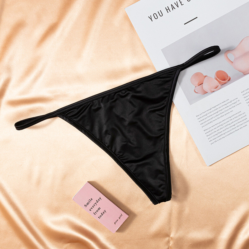 6PCS/LOT Sexy Ladies Womens Satin Panties Thongs G string Bikini Brief Underwear