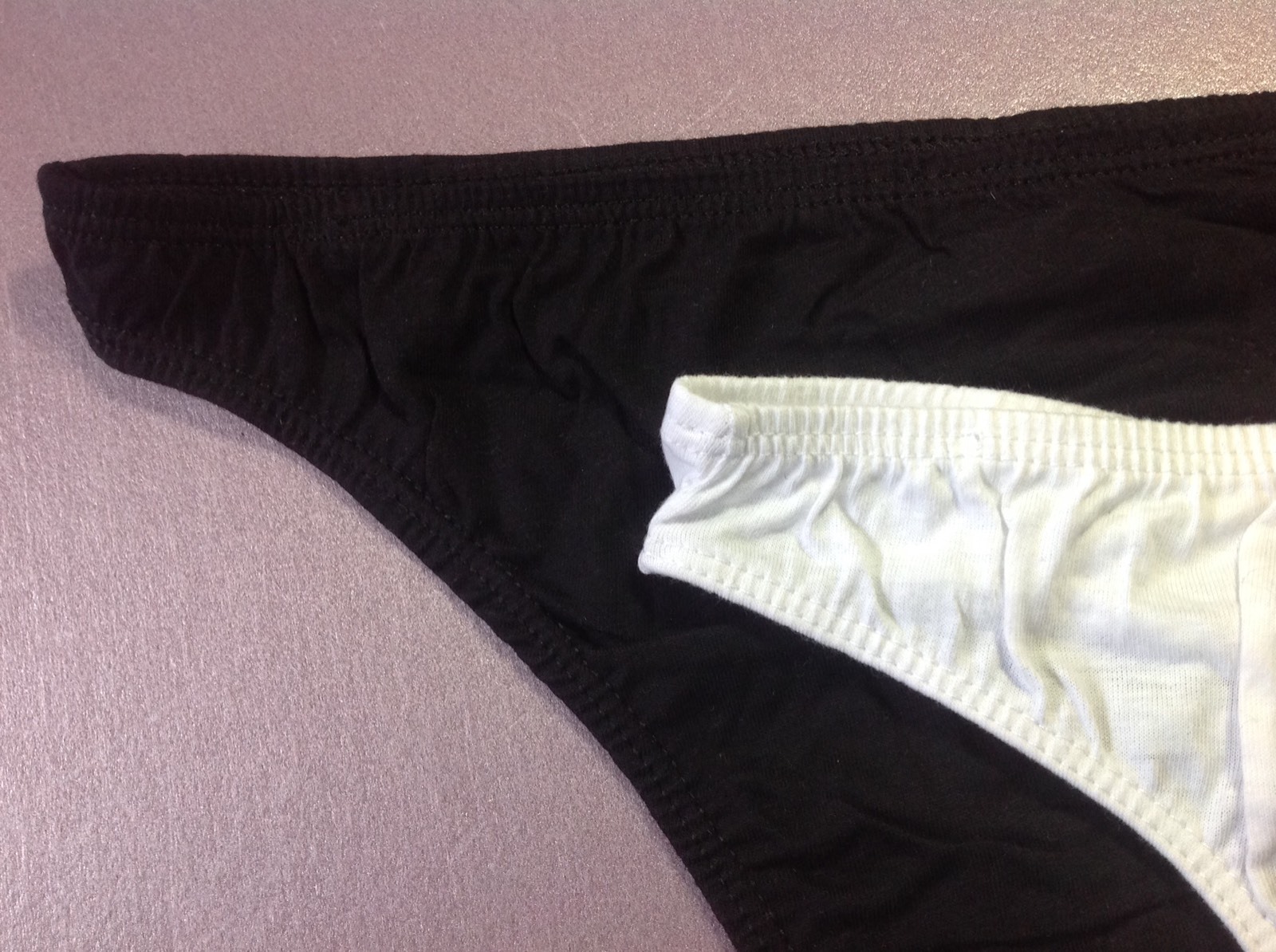 Women Panties,Thongs 2 Pairs Lot,Size M. Black&White Full Cotton Bangladesh Made