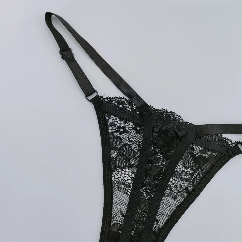 3Pcs Lace Thongs Sexy Transparent Underwear Fashion Women Lace Low Waist Panties