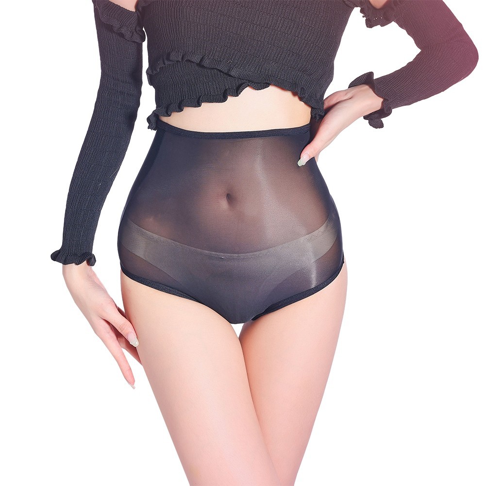 Women’s Sexy Briefs Sheer Underpant Knickers with Oil Shiny Glossy Finish