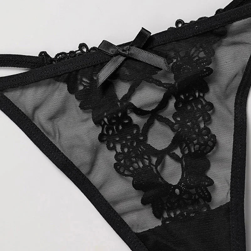 3pack Lot Sexy Womens Panties Lace Sheer Low Waist Thong G-String Intimate Brief