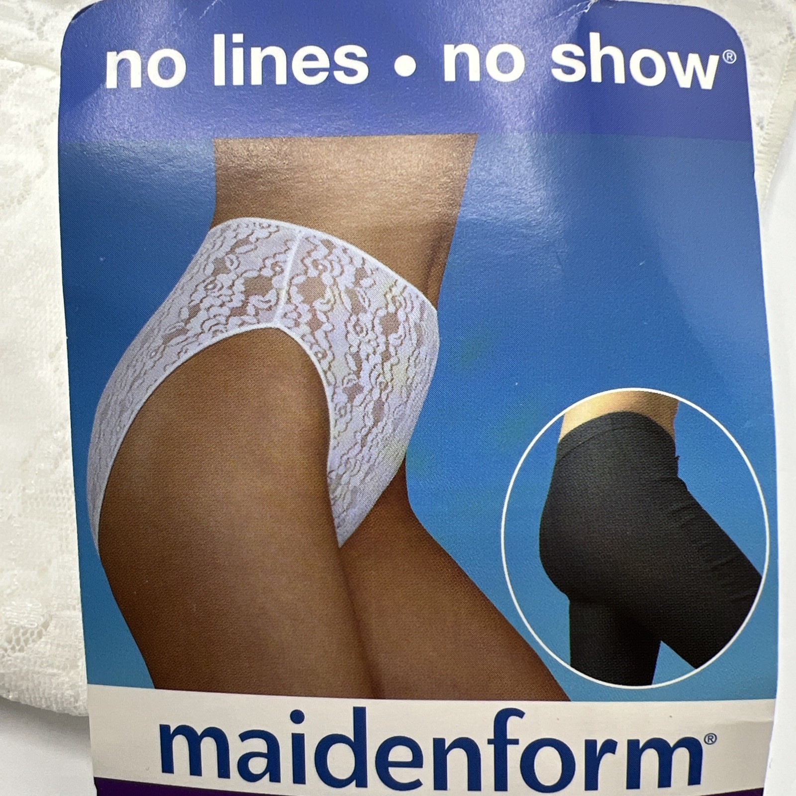 Maidenform Hi Cut Lace Panty White Underwear Womens Small 5 Sheer NWT #40575