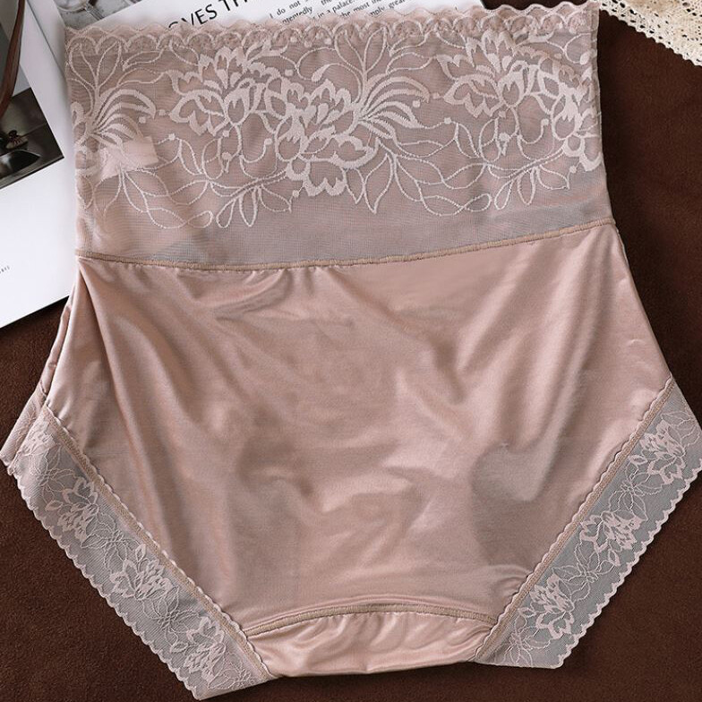 5 Pcs Lot Womens Satin Panties Sexy High Waist Sheer Briefs Underwear Lingeries