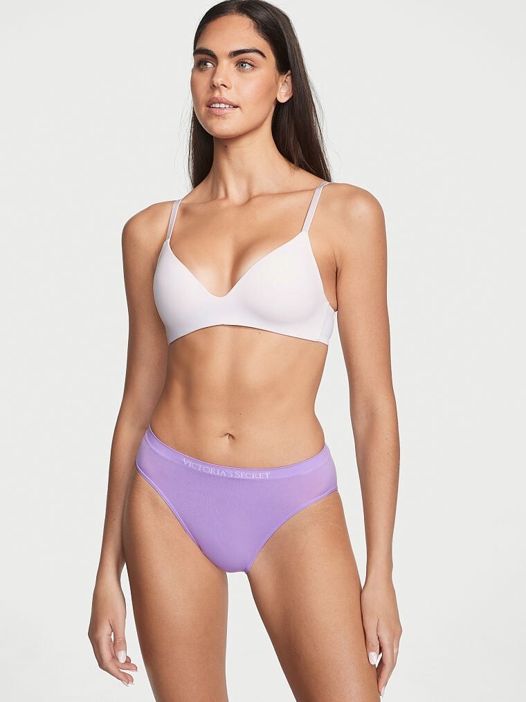 XL Heather SEAMLESS NOSHOW FULLCOVER Victorias Secret High Leg Waist Brief Panty