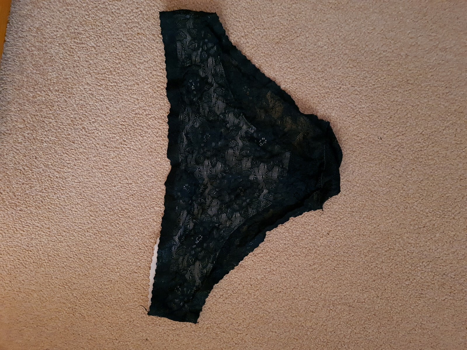 M&S Ladies Black and Beige Lace Pants Size 18