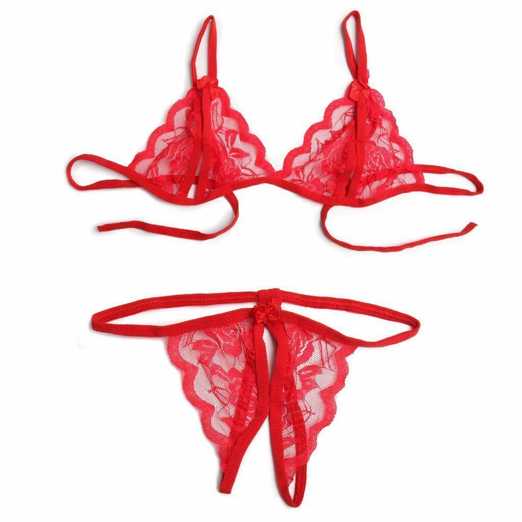 Sexy Lingerie Lace Bra G-string Thong Set Babydoll Sleepwear Underwear Nightwear