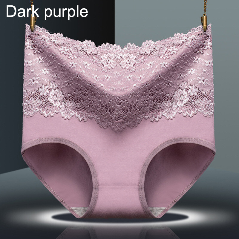 Mew Women Underwear Lace High Waist Control Panties Soft Breathable Cotton L-2XL