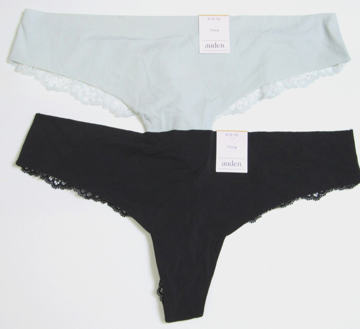 Auden Women’s Variety Thong 2 Pack Panties Size Medium 8-10