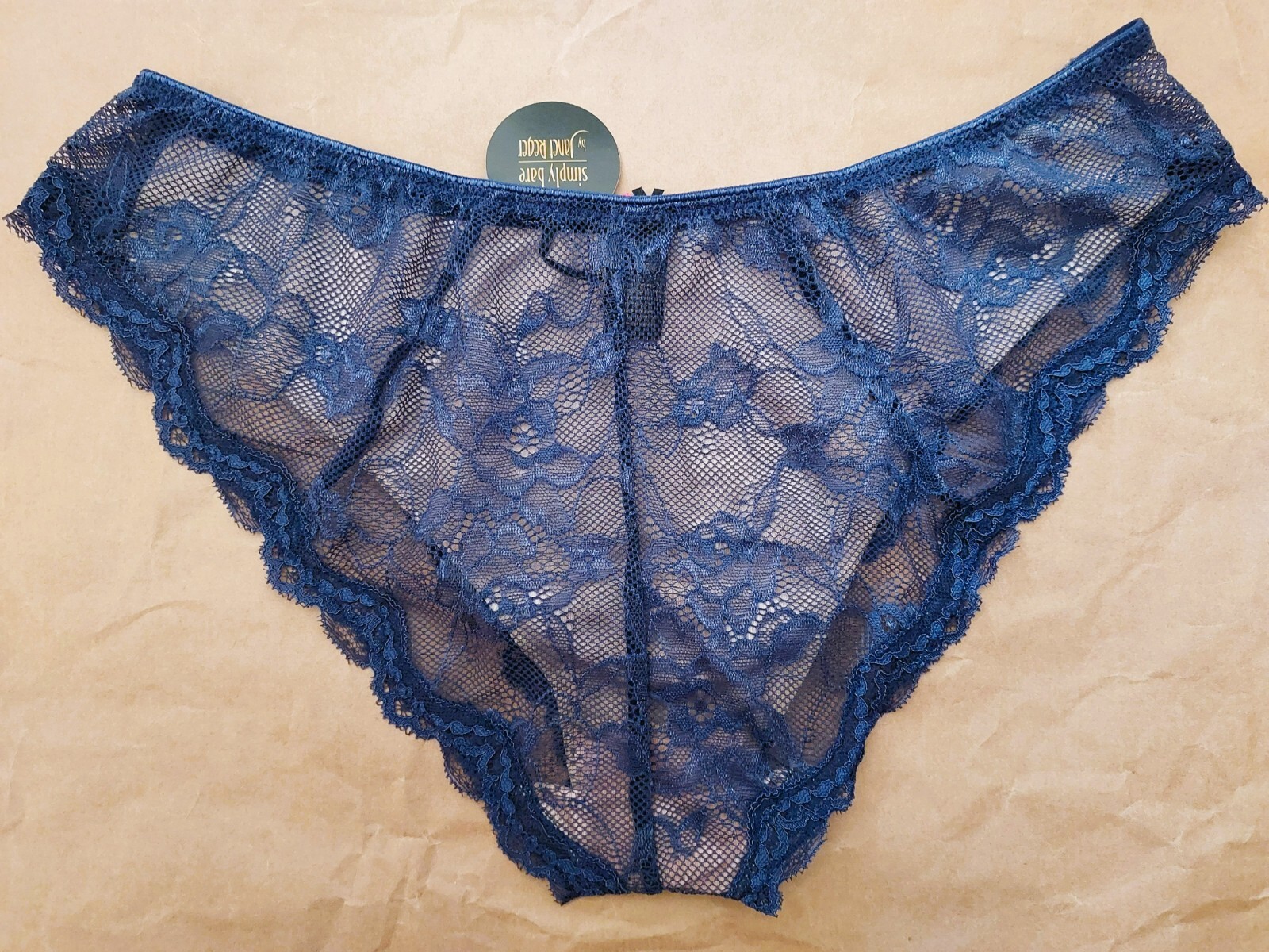 BRAZILIAN THONG BRIEF SIMPLY BLUE L – UK 16 BRAZILIAN BRIEF JANET REGGER BLUE