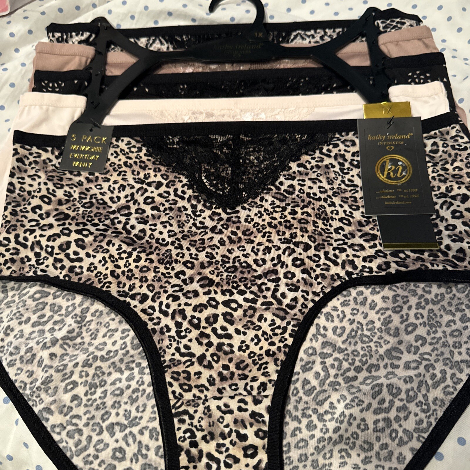 Plus Size Underwear 5 Pair Kathy Ireland Everyday Comfort Panties Briefs Plus 1X