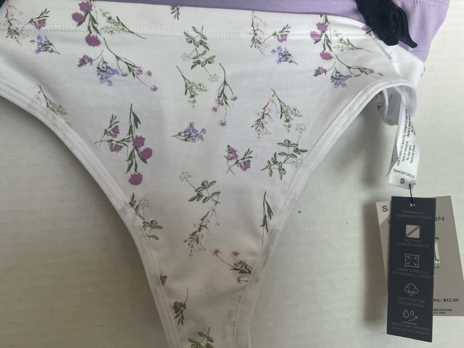5-pack FRENCH CONNECTION Soft Cotton Blend Thong Panties SMALL NWT