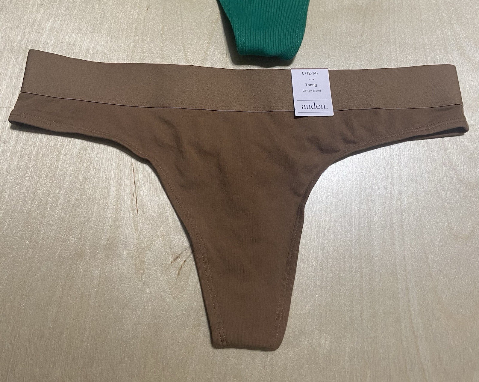Auden Women’s Size Large (12-14) Cotton Blend Soft Thong Panties 2 Pack