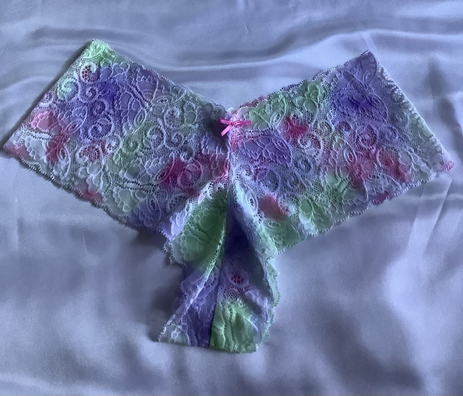 Women’s Gradient Butterfly Cheeky Panties Multicolor Lace Floral Bow 7pk Large