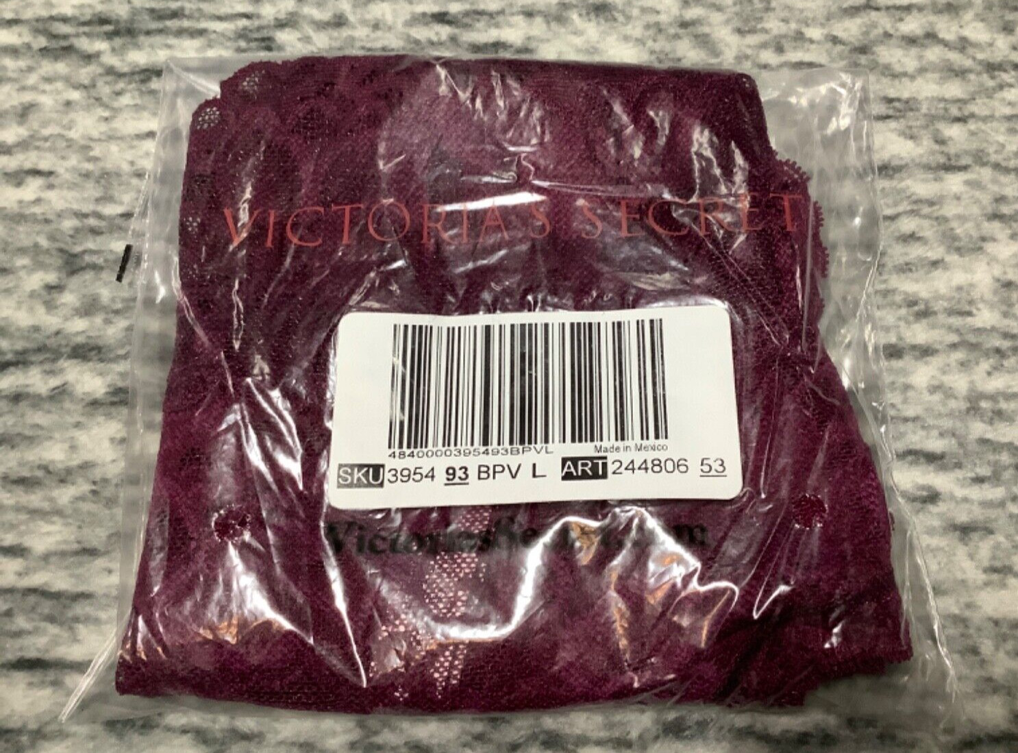 Victoria’s Secret Floral Lace Hiphugger Hipster Panties Kir Burgundy Maroon L