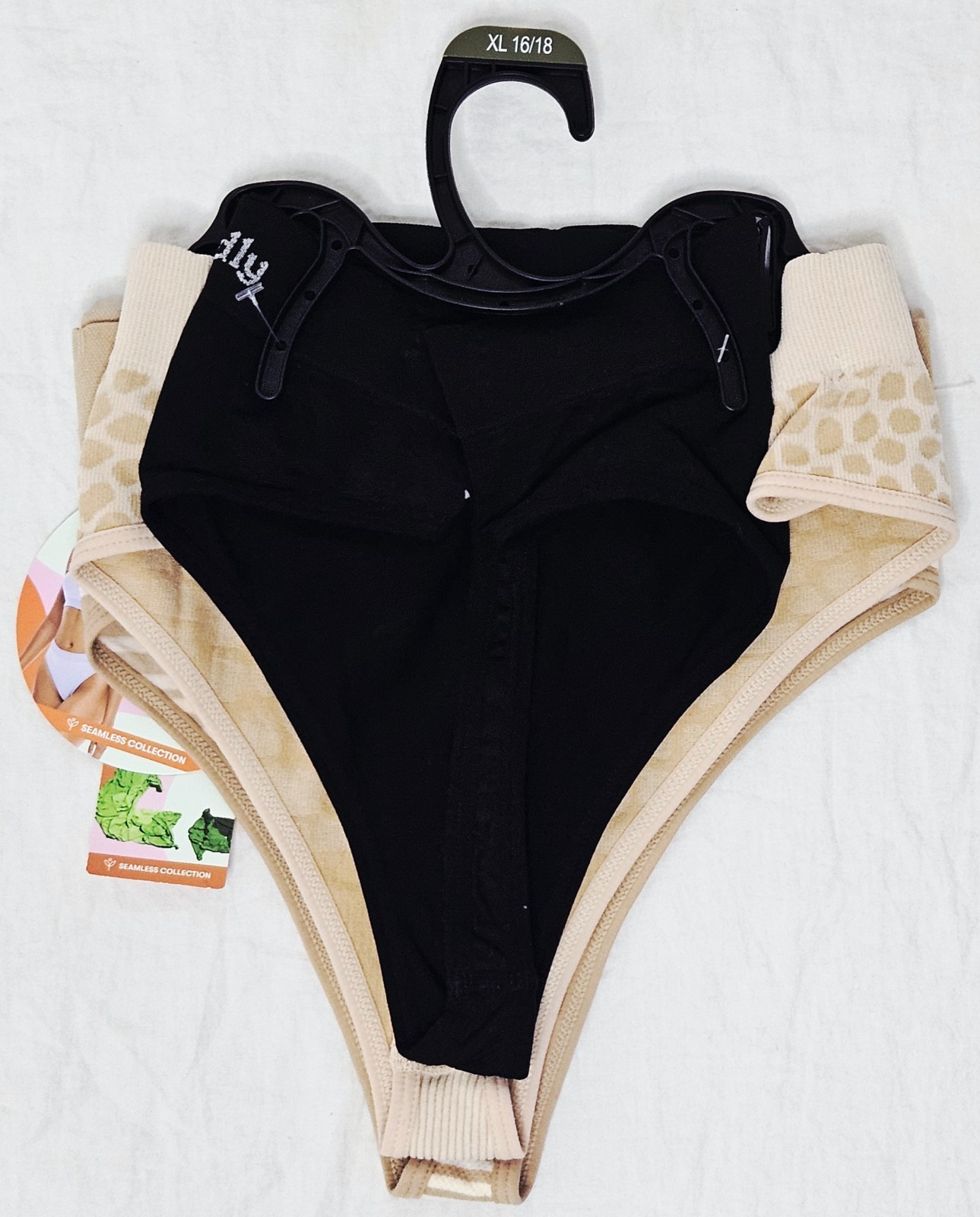 Kindly Yours Women’s Seamless Thong 3-Pack Tan Stripe Soft XL (16-18)